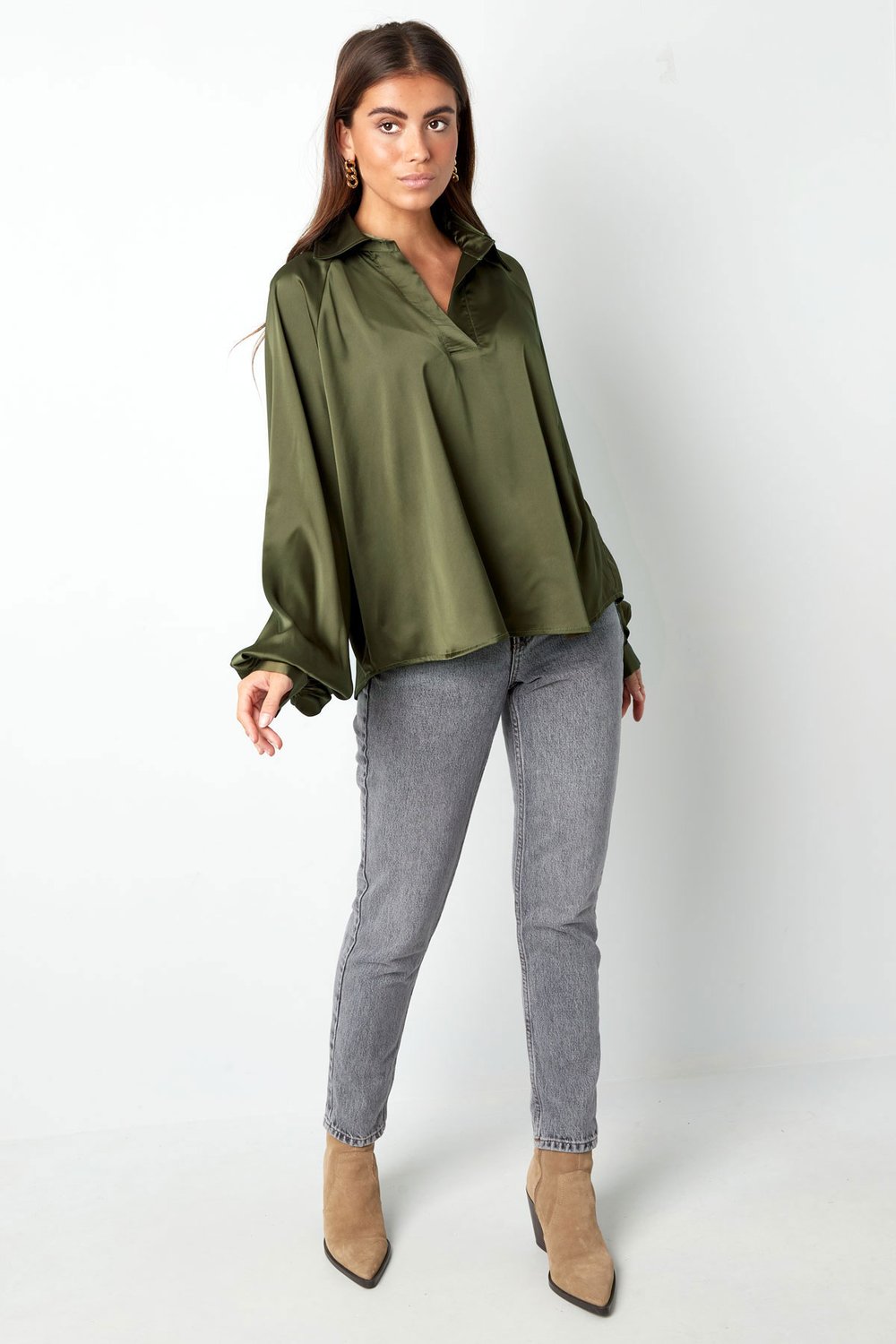 Bluse mit Puffärmeln, lila h5Bild10